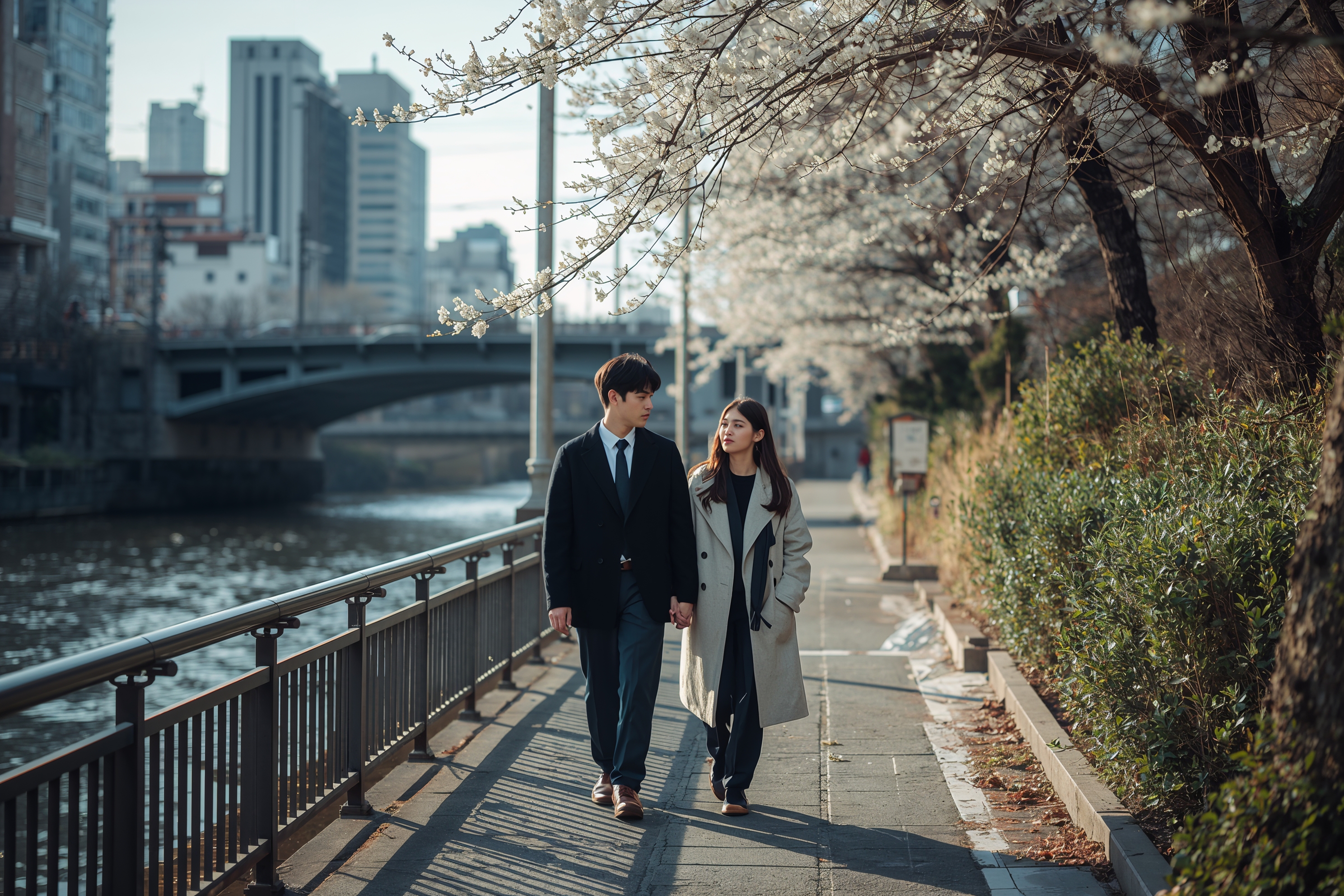 Couple photograph near a river