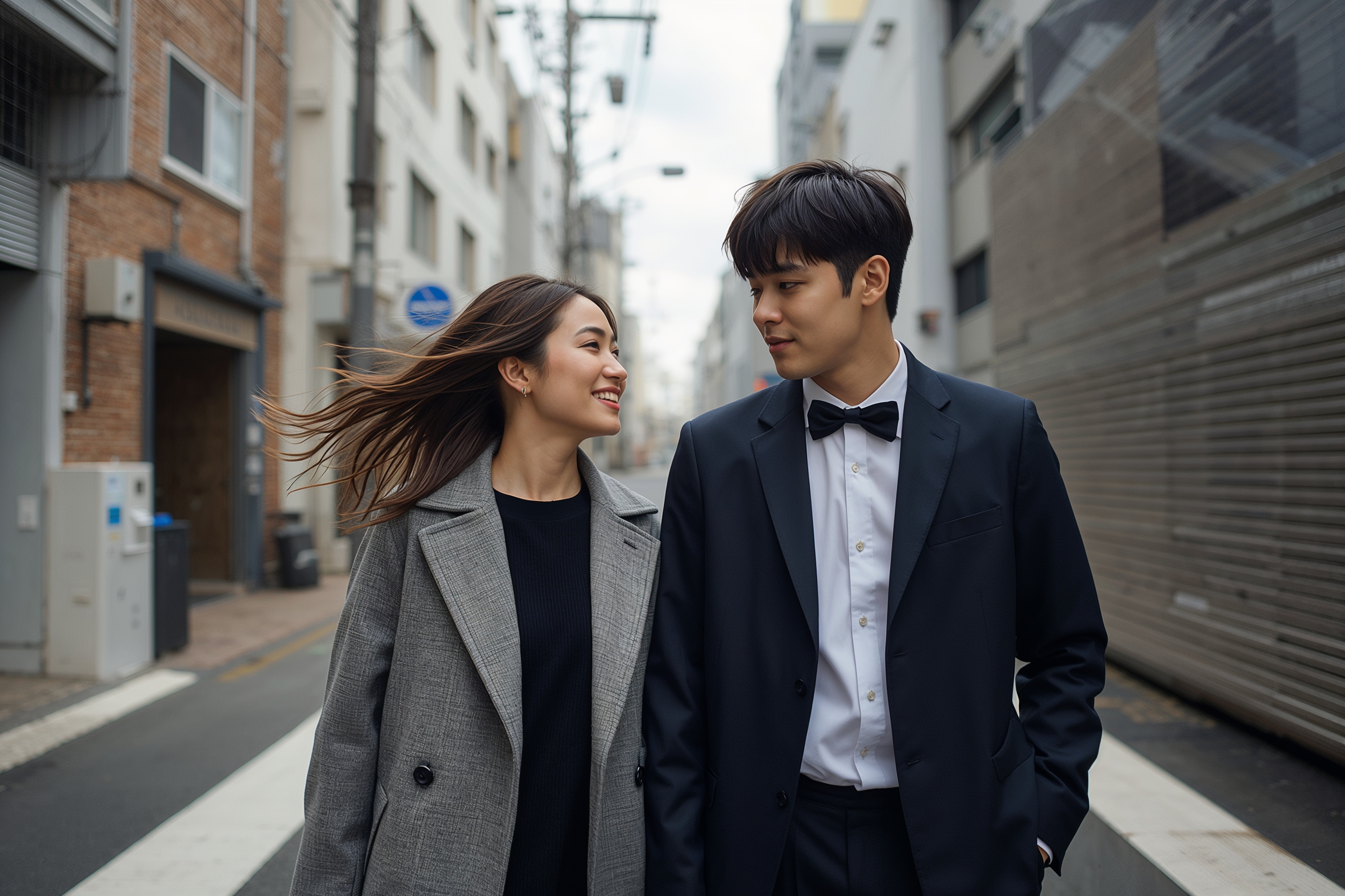 Couple photograph in an urban setting